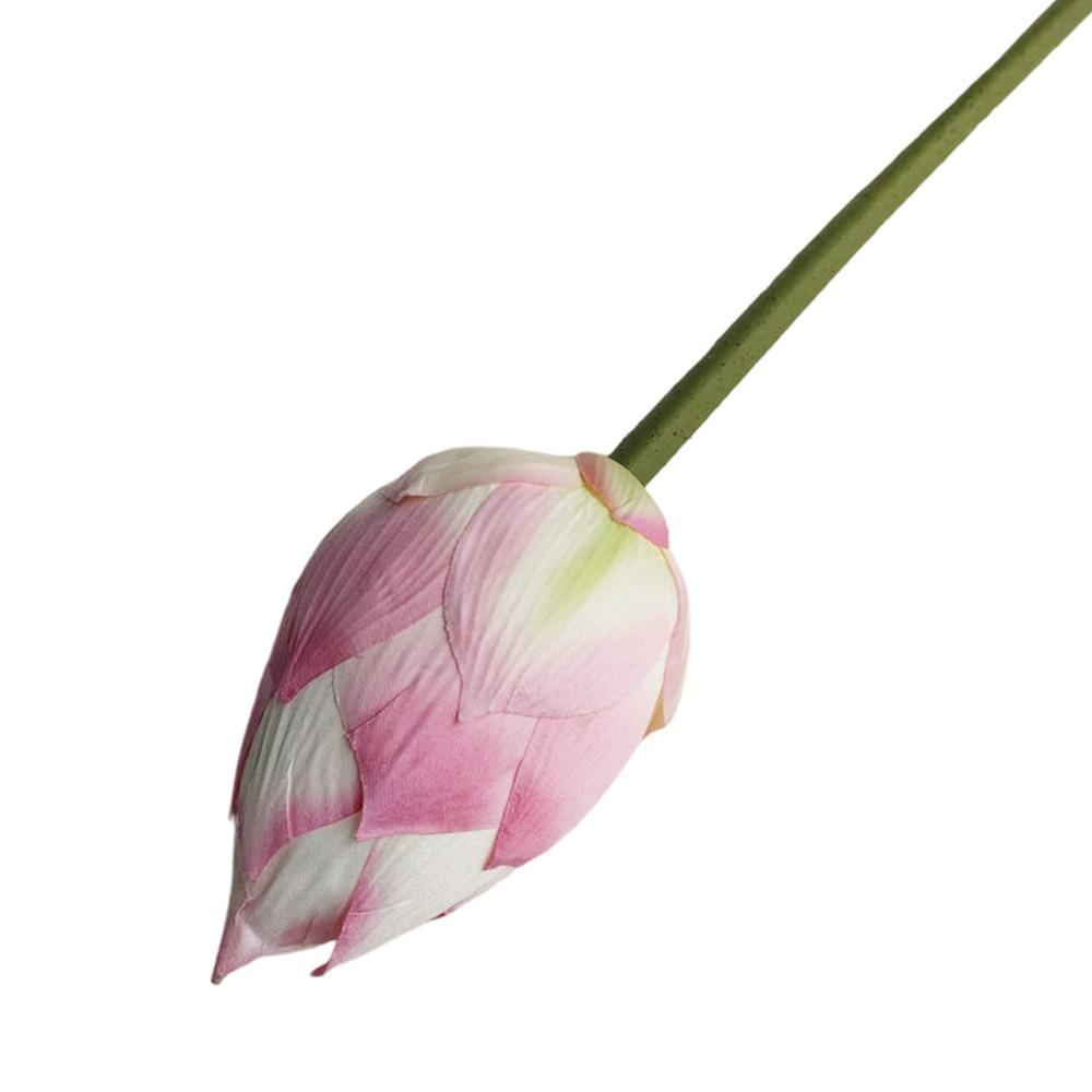 Long Stem Simulation Lotus Flower Green Plant Faux Flower  Floral Arrangement