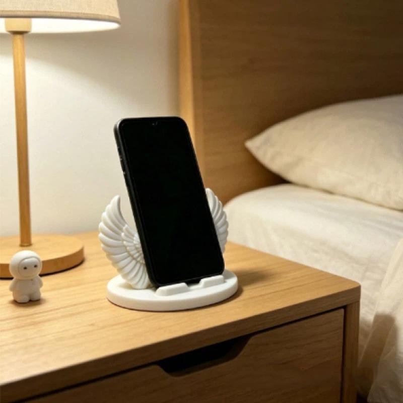 1 Pcs 3D Printed Phone Holder, Angel Wing, Creative Design And Decorative Piece Desktop Gift Craft