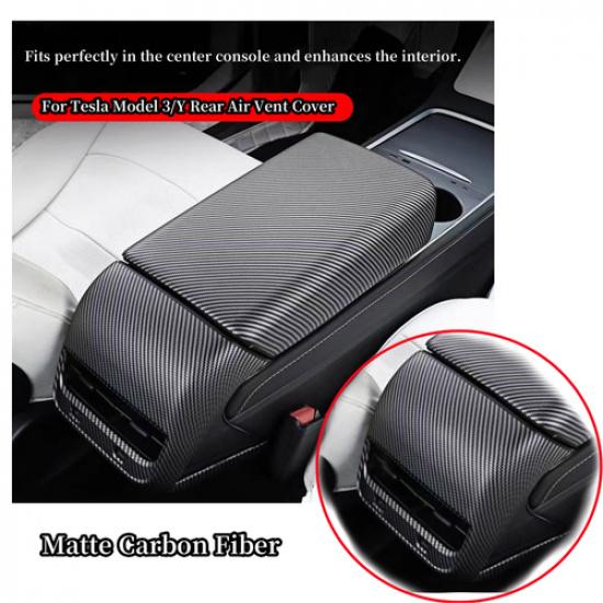 Carbon Fiber Style ABS Rear Air Outlet Frame Decorative Cover For Tesla Model 3