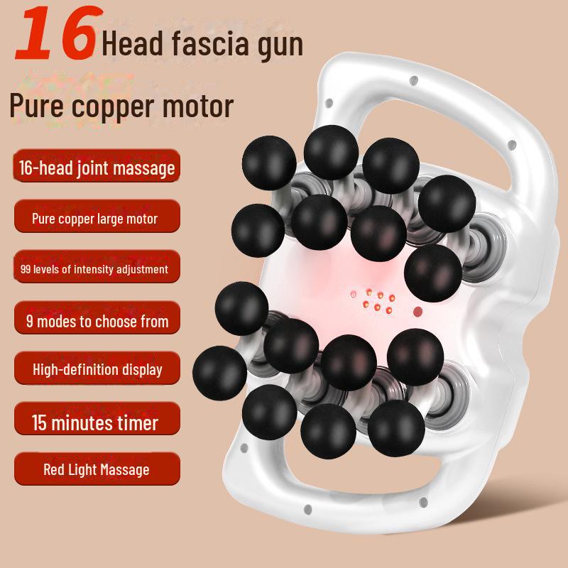 "Rechargeable Sixteen-Head Muscle Massager for Back, Leg & Waist Relaxation"