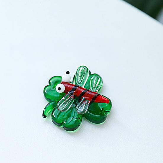 Mini El Üfleme Cam Böcek Figürü Sahte Kristal Uğur Böceği Salyangoz Arı Kelebek Yeşil Yaprak Üzerinde Küçük Heykel Koleksiyonluk Hayvan Süsü Ev Dekorasyonu İçin