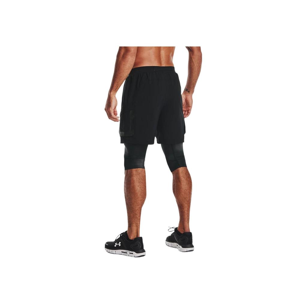 Under Armour Codzienne sportowe spodenki dwa w jednym do biegania slim fit męskie spodenki czarne 1361526-001