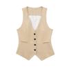 Yousheng Women's Vest Top V Neck Single Breasted Sleeveless Coat Casual Waistcoat with Pockets Ladies Dressy Vest Jacket