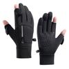 Winter Cycling Gloves Windproof Men Women Touchscreen Warm Gloves Motorcycle Water-Repellent Zipper Pocket Fingertip Flip Gloves