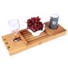 Natural Bamboo Wooden Bathtub Tray Shower Organizer Storage Rack Household Storage Shelf for Bathroom