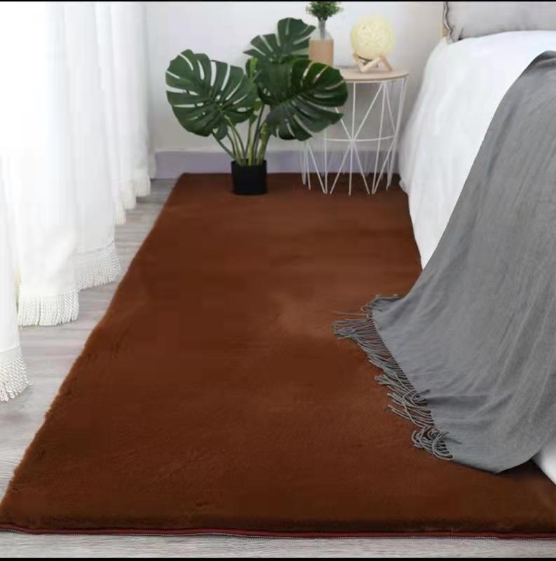 Synthetischer Kaninchenfellteppich: Moderner Wohn- & Schlafzimmer-Bodenläufer, Dickes Waschbares Design für Betten und Couchtische