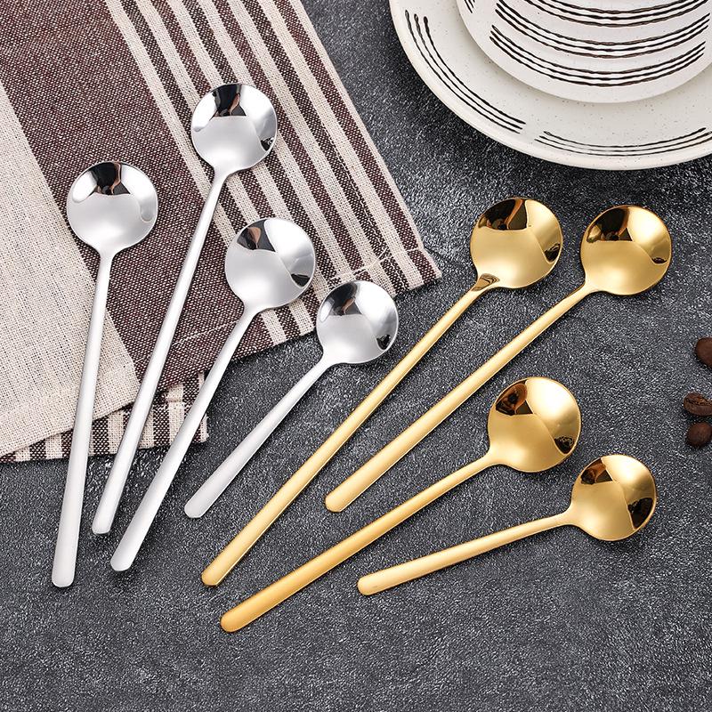 304 Stainless Steel Long Handle Spoon for Seasoning, Coffee, Milk Tea, Dessert, and Honey
