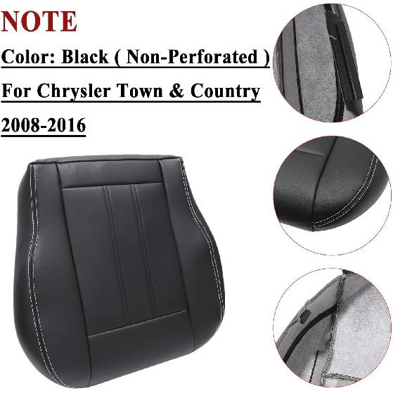 NLQR Přední strana řidiče Spodní náhradní potah sedadla Mikrovlákno Kůže Černý Nepropíchaný Kompatibilní s Chrysler Town & Country 2008 2009 2010