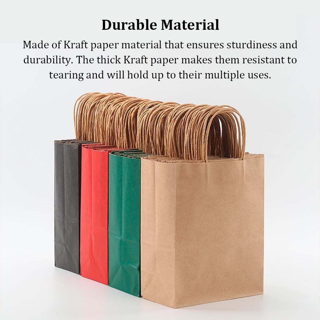 10Pcs Kraft Paper Bag with Twist Handle Load-Bearing Clothes Storage Tool Anti-deform Baking Bags Biscuit Candy Cookie Bread