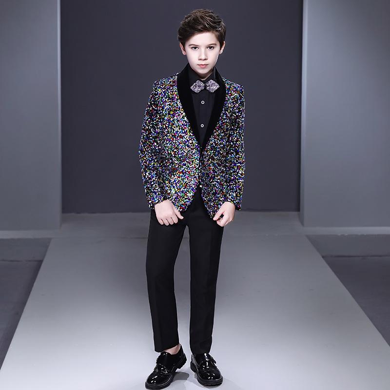 Children's Sequin Suit for Boys - Formal Wear for Stage, Flower Boy, or MC Events