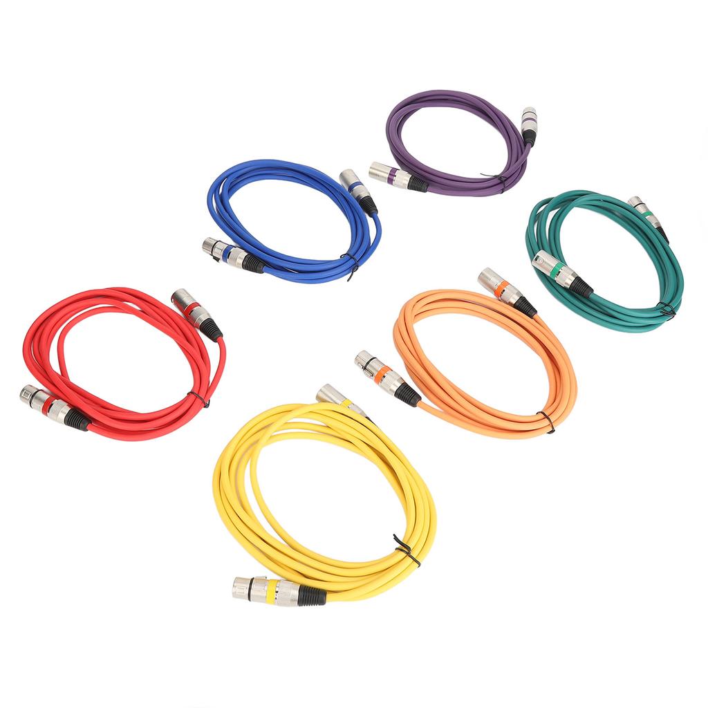 6 Pcs XLR Male to Female Cable 10FT Layer Shielding Strong Anti Interference XLR Microphone Cor