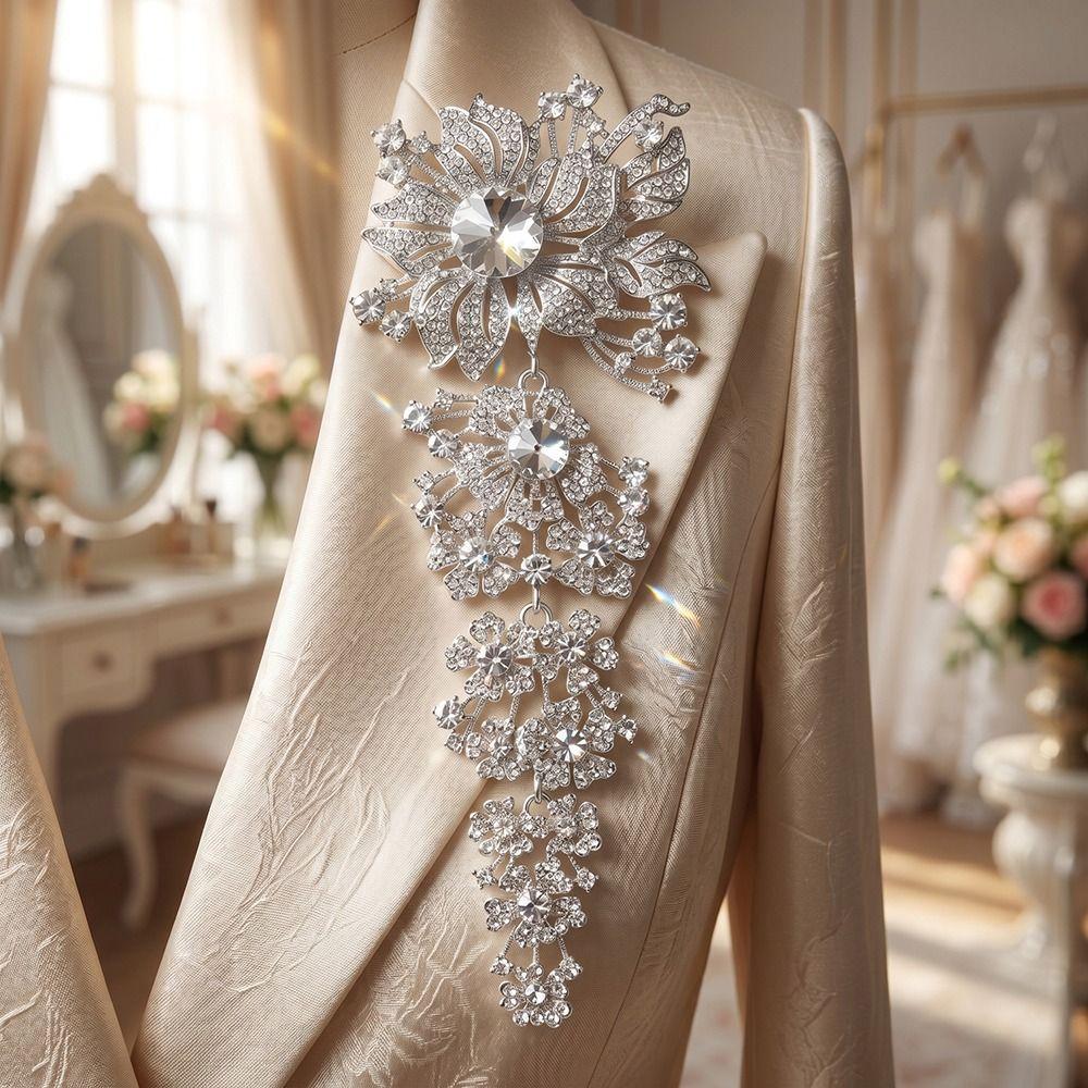 Large Size Crystal Rhinestone Brooches Crystal Rhinestones Large Size Brooches Wedding Bouquets