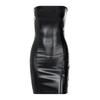 Women Summer Sexy Party Strapless Bodycon Pu Leather Slim Package Hip Black Mini Dress Sundress 2022 Female Clothing