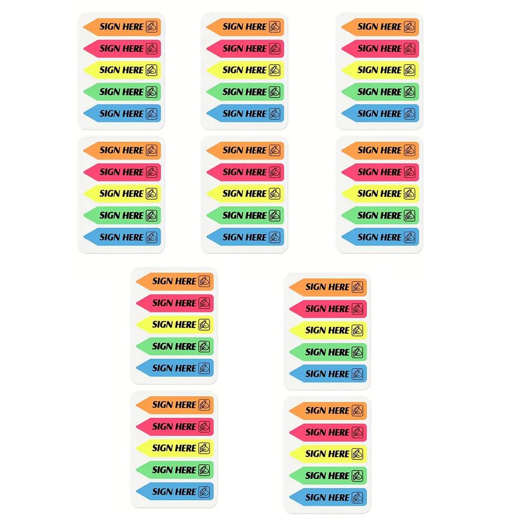 Sign Here Tabs Sign Date Stickers Arrow Flag Easy To Post for Office School Annotating Books Notary Books Reading