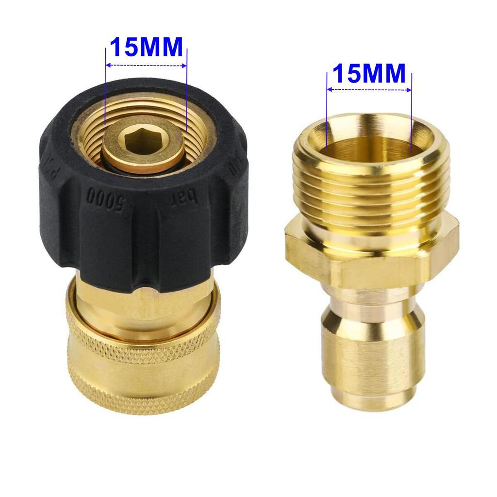 Swivel M22 To 1/4" Quick Connect Hitch For High Pressure Wash Gun To Hose Adaptor Connection