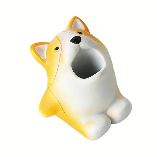 Niedlicher Tier-Zahnbürstenhalter Lustiger Harz-Stifthalter Mini Tier Einzelner Zahnbürstenständer Badezimmer-Organizer für Waschtisch-Arbeitsplatte Büro