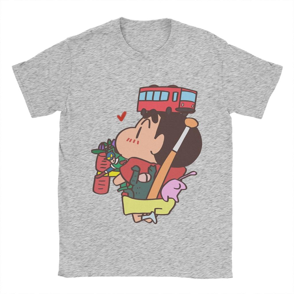 Crayon Shin-chan  T Shirt Men's  Cotton Vintage T-Shirts Crew Neck  Tee Shirt Short Sleeve Tops Gift Idea