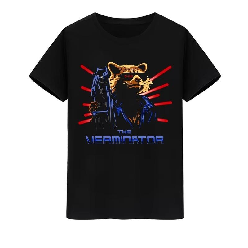 2026 new Fashionable casual Marvelrelated products Guardians of the Galaxy Rocket Raccoon Tshirt M