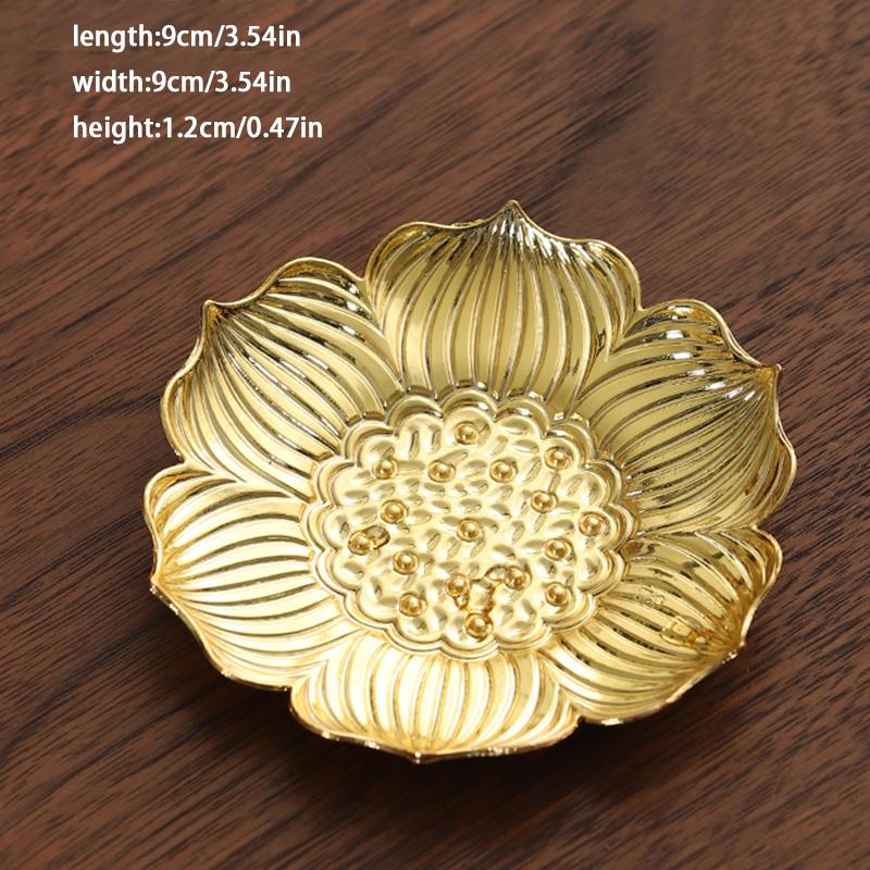 1PCgolden retro metal coaster tea ceremony decoration exquisite insulation pad suitable for tea rooms, home decoration