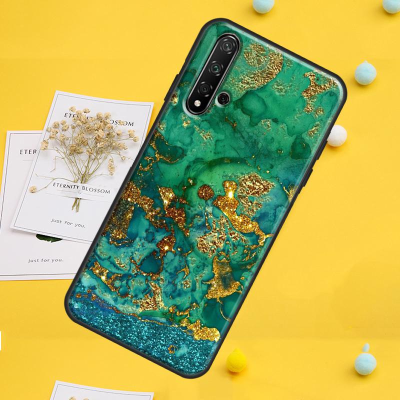 Luxury Gold Foil Art For Huawei Nova 12i 7i 8i 11i 12s 9 10 SE Y91 Y90 Y60 Y70 Y72 Y61 P30 P40 Lite P60 Pro Case