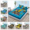Three-Piece Cartoon Excavator, Mattress, Mattress Cover, Mattress Protective Cover, Non-Slip Sheet All-Inclusive.