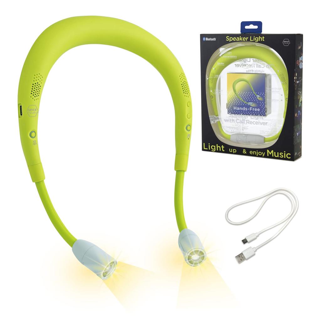 SPICE OF LIFE LED Neck Speaker Light with Call Lime Walking Wearable Neck WSL100LG Light, Receiver, Green, Light, Hands-Free Calling, Speaker,