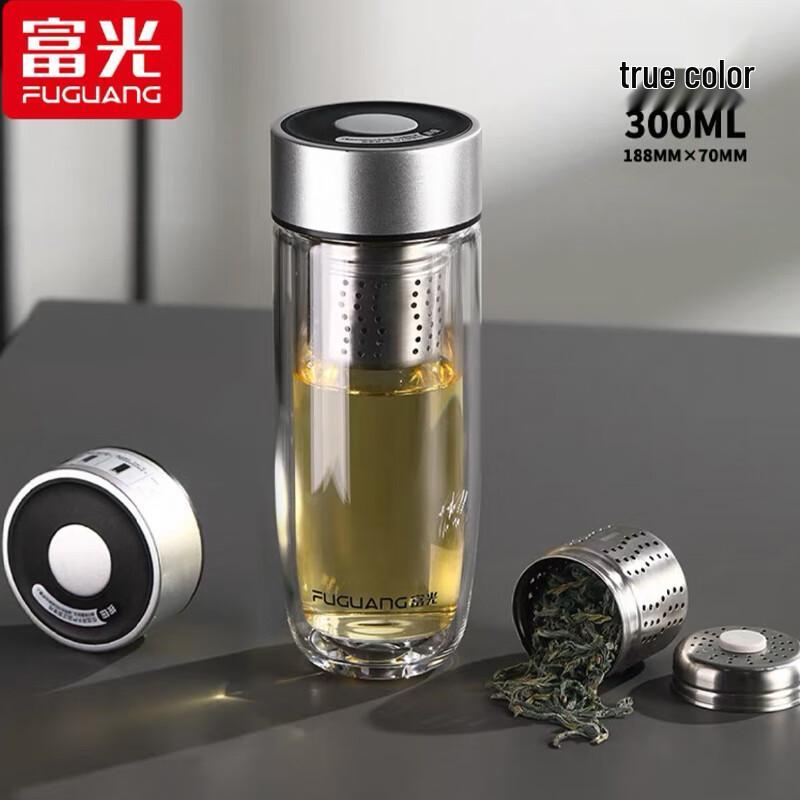 FUGUANG Double-Wall Glass Tea Infuser Bottle G2204-SH 300ml