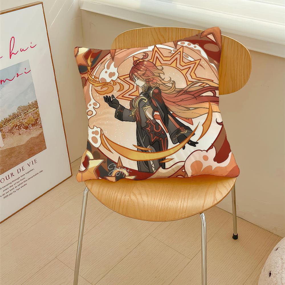 Game Genshin Impact cute e cushion cover Pillow Cover Decoration Room Home Sofa living Office Car Nordic Simplicity