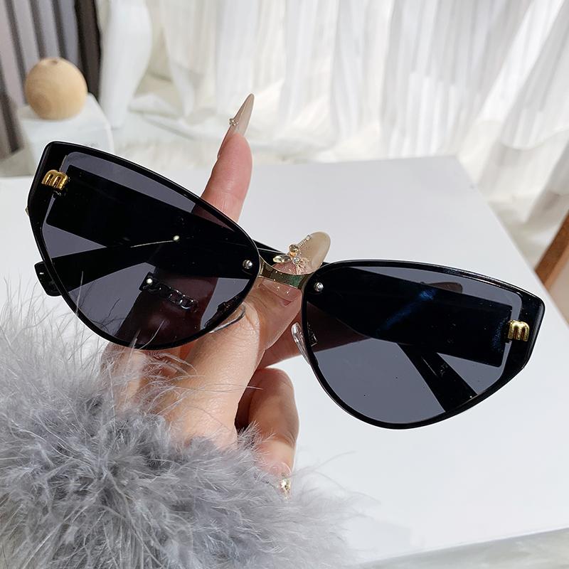 New M Letter Cat Eye Sunglasses Internet Celebrity Ins Same Retro Sunglasses Women'S Trendy Sunglasses 90315