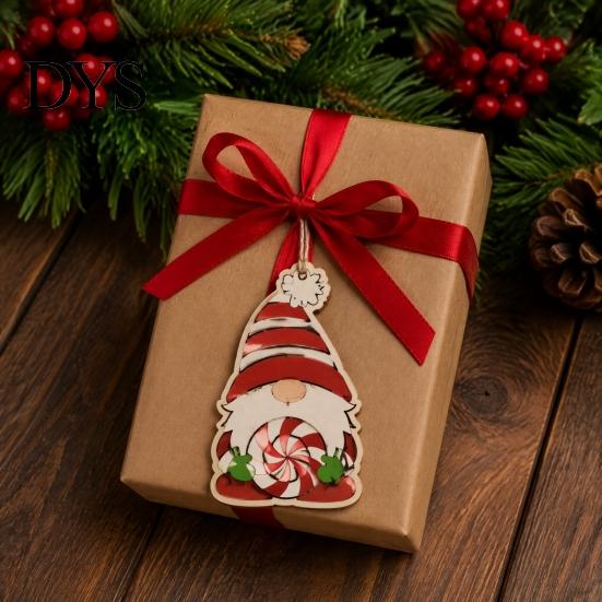 Handmade Wooden Ornaments for Holidays 12/24/36 Pcs Christmas Set, Red Green Striped Candy Cane Tree Country Style Decorations, Xmas Hanging