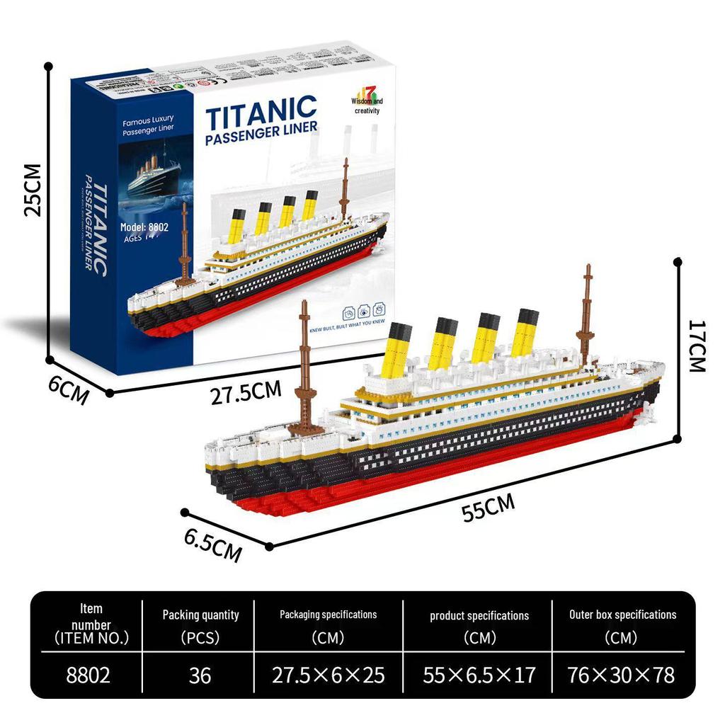 Titanic Pirate Ship Micro-Particle Building Blocks Puzzle Toy DIY 
