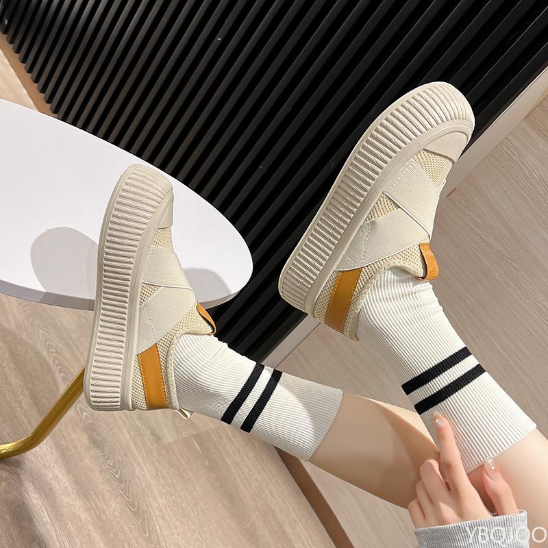 Fashion New breathable women's casual shoes summer new comfortable versatile cross strap women's shoes breathable board shoes