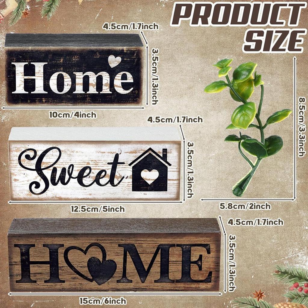 Wooden Tiered Tray Decor Farmhouse Wooden Tabletop Decor Rustic Blocks Centerpiece Holiday Scene Props for Cafe Bakery Backyard