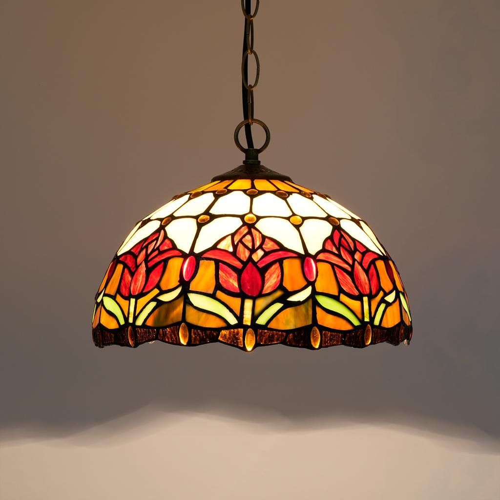 Nordic Rural Style Roses Tulip Chandelier Kitchen Dining Room Hallway Handmade Glass Chandelier Indoor Home Decor Lamp
