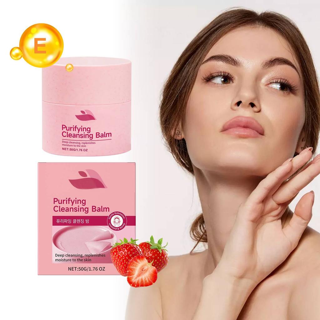 Čisticí balzám Purifying Strawberry Čisticí balzám Jemné čištění bez zbytků Přenosná tyčinka na odstraňování make-upu, 50 g