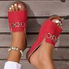 Open Toe Wedge Slippers For Women Summer Fashion Slippers Metal Buckles Platform Sandals Outdoor Beach Woman Shoes Slides