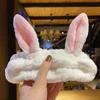 Face Wash Headbands for Women Girls Cute Rabbit Ears Hairbands Makeup Headwrap Coral Fleece Bunny Spa Head Bands Skincare Hair Accessories