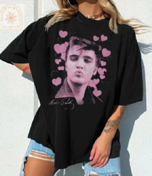 New Elvis Presley Graceland Shirt, Elvis Smooches T-shirt. L