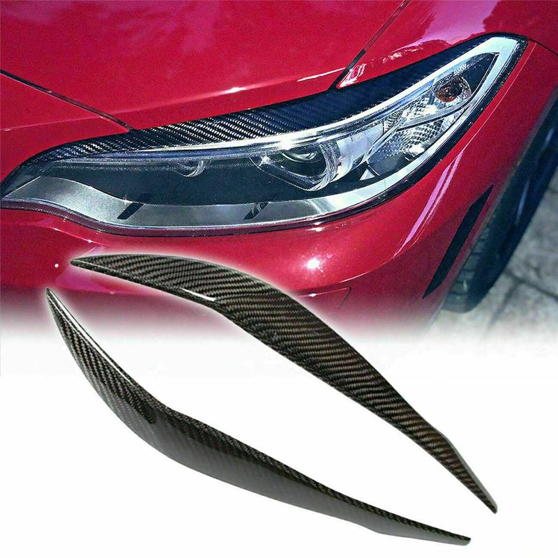 For BMW 3 Series F30 Carbon Fiber Headlight Eyebrow Eyelids Trim Cover Sticker