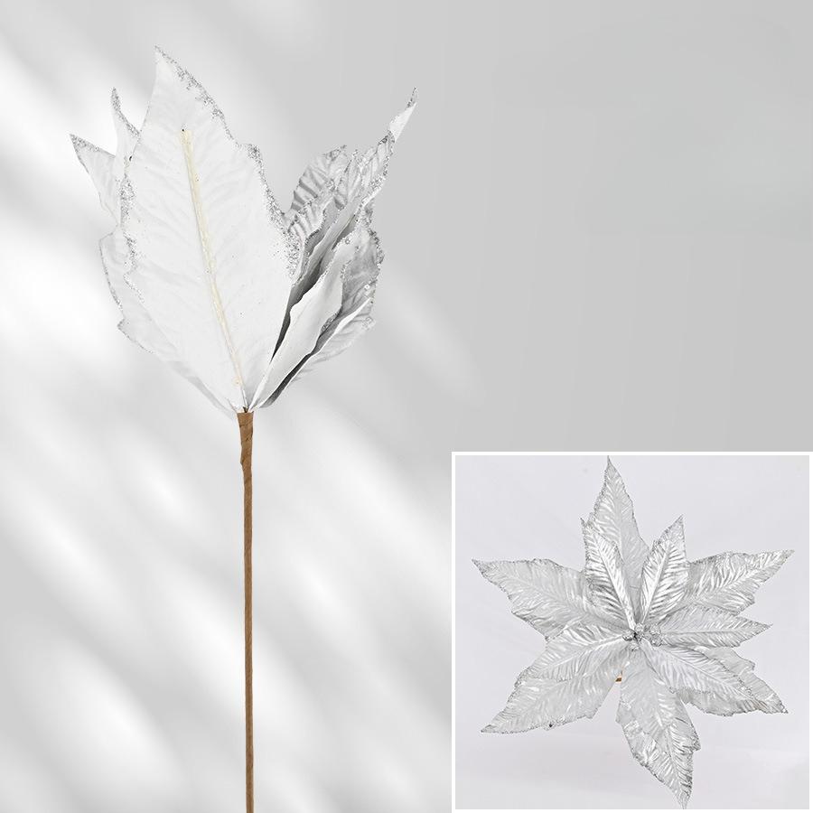 12 petals Christmas flower simulation Christmas flower window home decoration gold powder maple leaf Christmas props