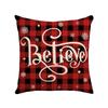 Autumn and Winter Red and Black Checkered Letter Pillow Cover Digitally Printed Pillow Pillow Cover Home Cushion Cover