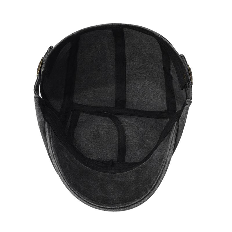Washed Cotton Vintage Forward Cap Spliced Beret Hat Casual