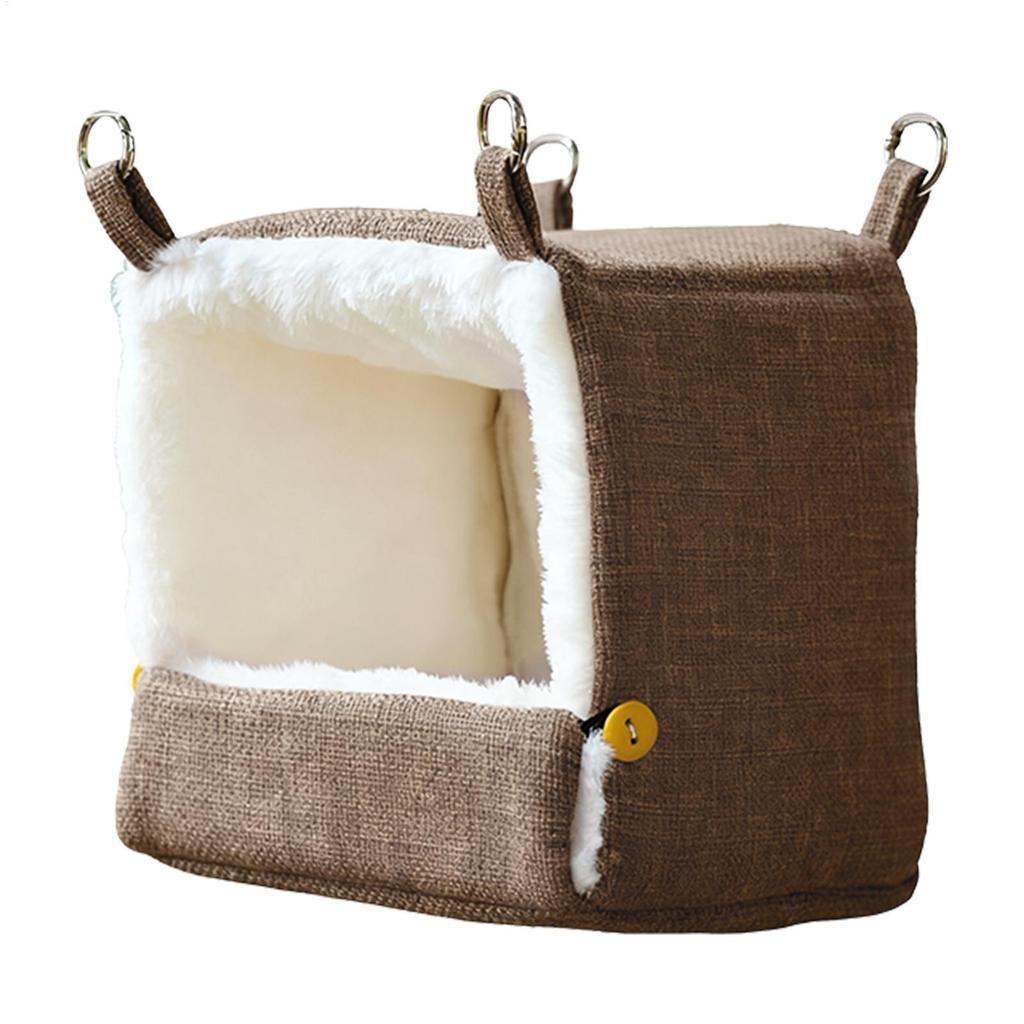 Pet Bird Parrot Cages with Heating Pad Warm Plush Hammock Hut Tent Bed Hanging Cave for Sleeping and Hatching Bird Accessories