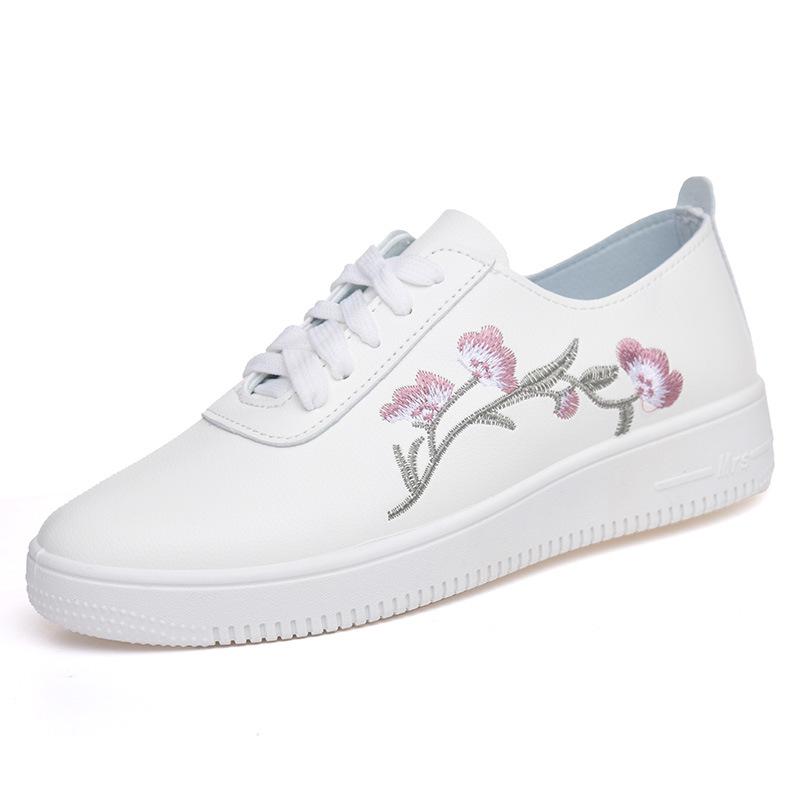 Spring/Summer Women s White Leather Shoes - Breathable, Soft Sole, Non-slip, Korean Style. 36