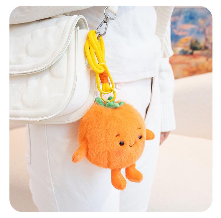 Cartoon Fruit Plush Beanbag Toy - Cute Mangosteen, Peach, Dragon Fruit, Persimmon Pendants - Ideal Gift for Women