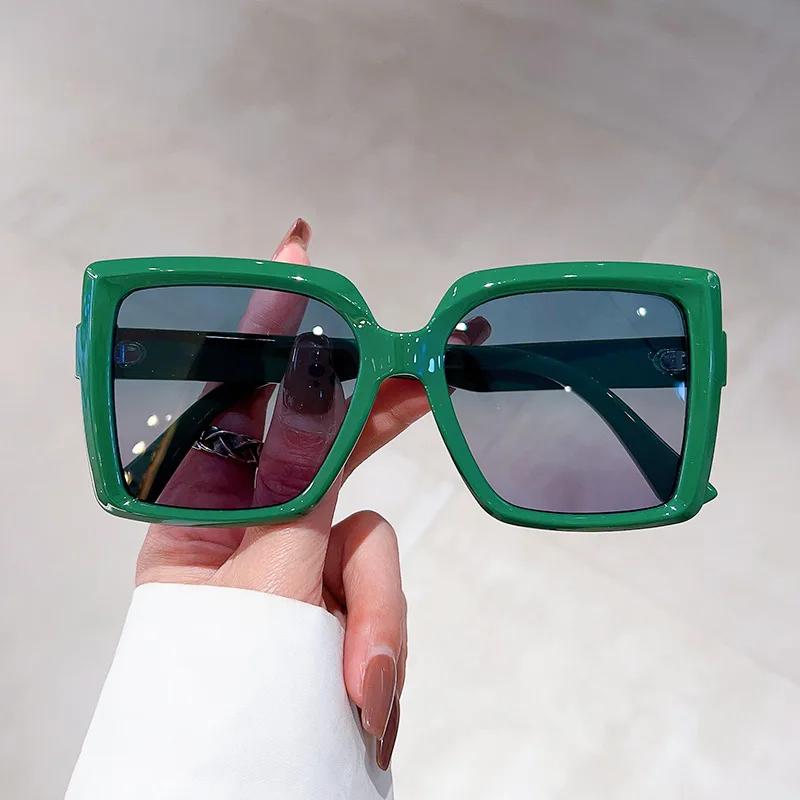 Luxury Brand Designer Oversized Sunglasses Women For Men Vintage Fashion Sun Glasses Popular Punk Big Frame Double Color Shades