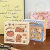 10Pcs Capybara Cartoon Gift Bags Hand-Held Paper Bags Rectangular Gift Candy Snack Packaging Bags Party Birthday Supplies