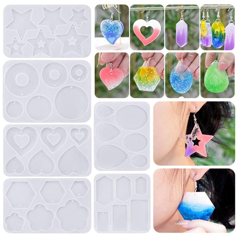 Multiple Styles Pendant Mold Drip Shape Drop Earrings Mold Geometric Earring Mold Resin Casting