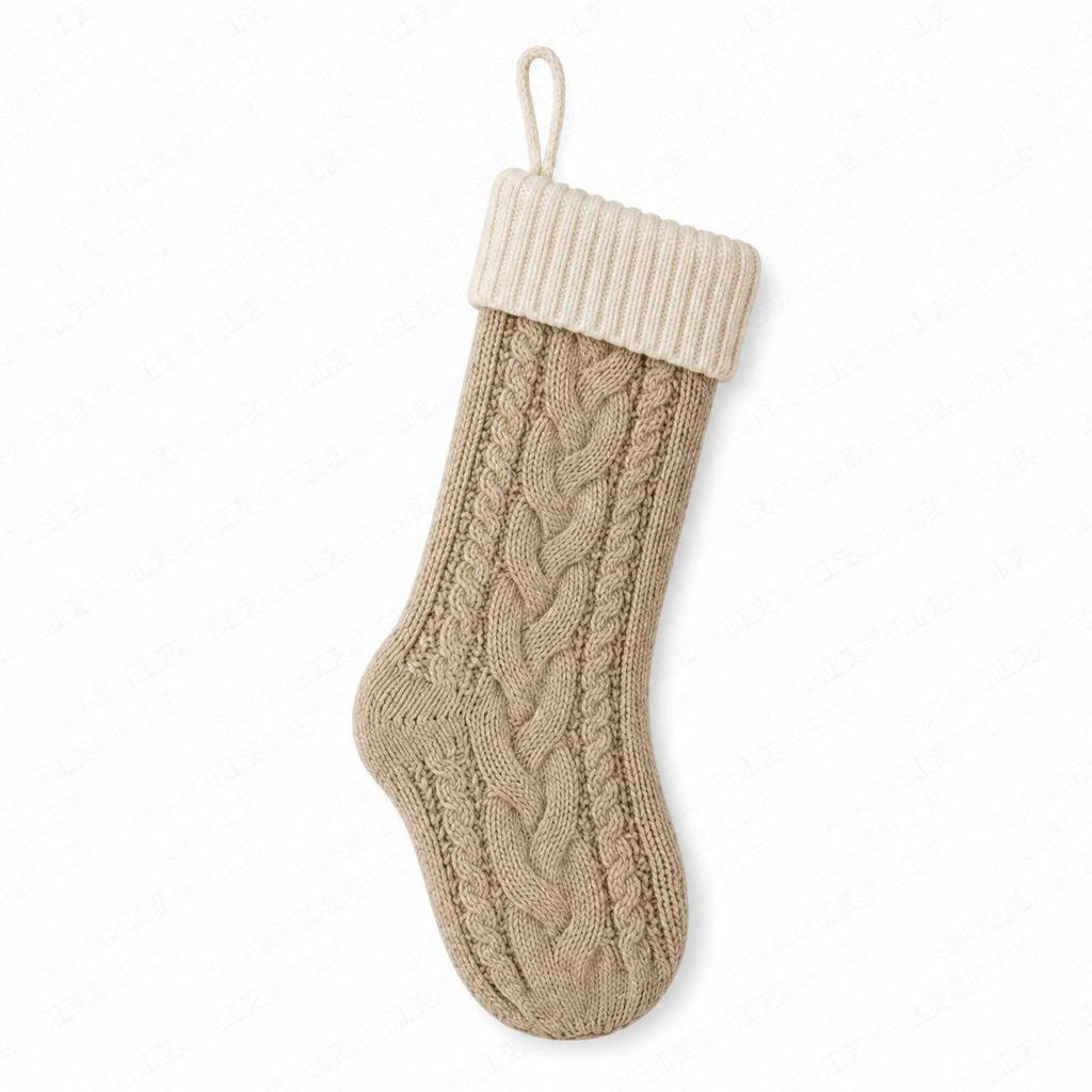 Cross-Border Knitted Christmas Stockings & Tree Ornaments – Diamond Pattern Woolen Gift Bags