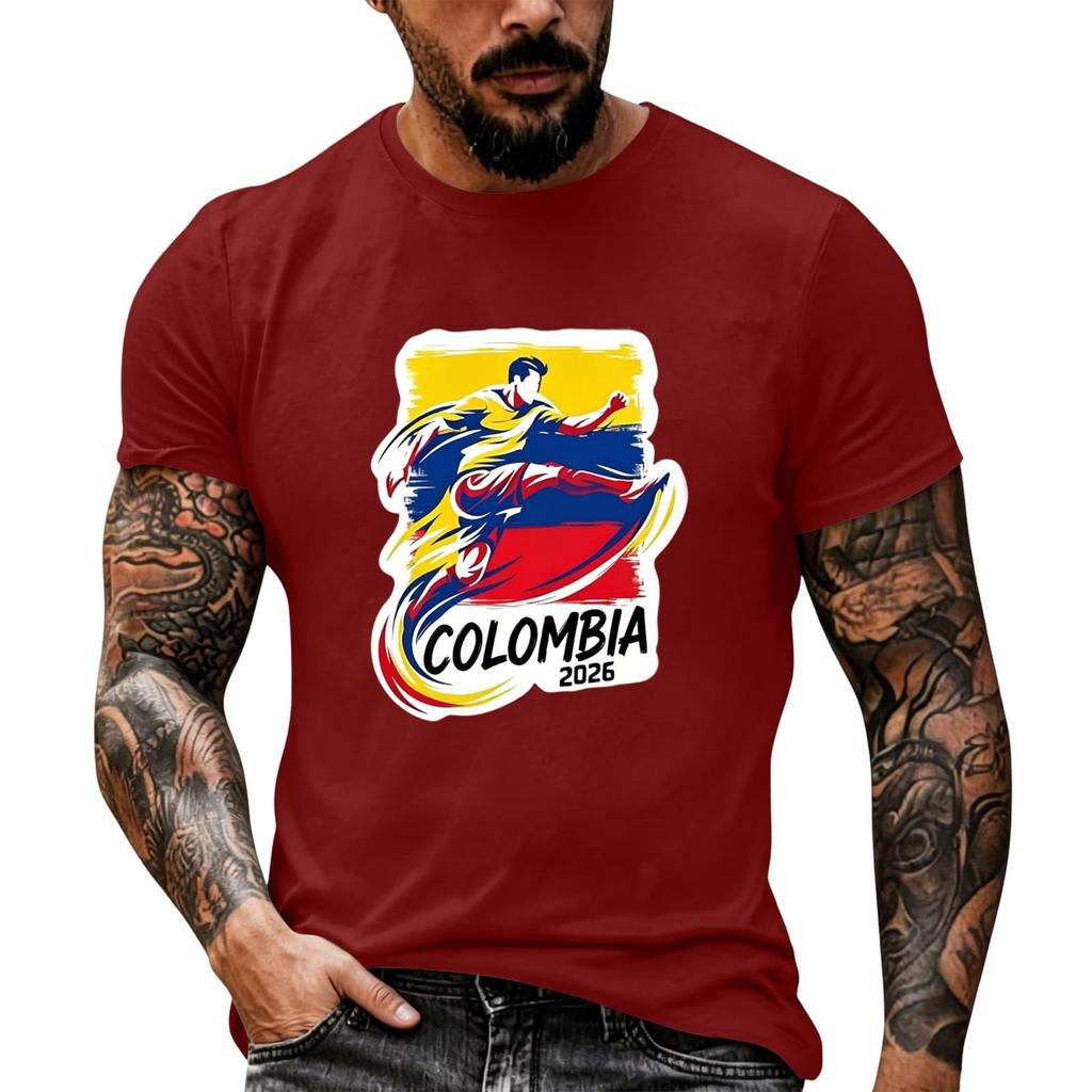 Men's Short Sleeve Graphic T Shirt Casual Crew Neck Cotton Tee Lightweight Comfortable Fit for Everyday Wear